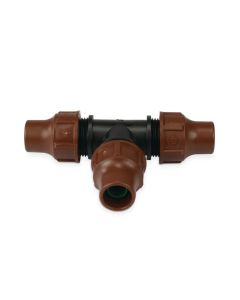 Raccordo a T con innesti a compressione per tubo per irrigazione a goccia 