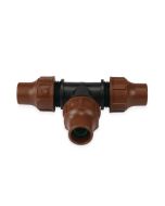 Raccordo a T con innesti a compressione per tubo per irrigazione a goccia 